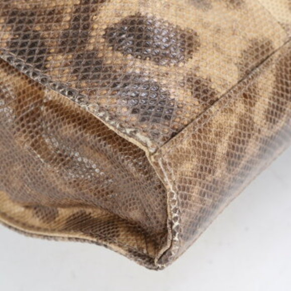 Gucci Lizard Leather Shoulder Bag Tote Beige - Picture 10 of 11